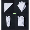 Pocket Square Pouch Holder Set for Men's suits with a Plain Stylish White Square handkerchief